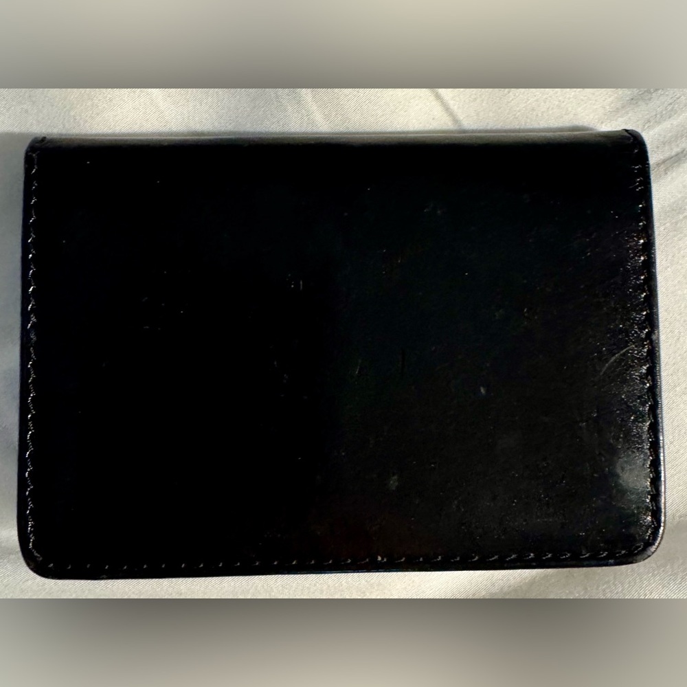 Burberry Smooth Black Leather Card Case with Logo Plate - Picture 2 of 6